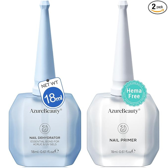AZUREBEAUTY 18ml Nail Dehydrator and Primer, Acid-Free & Hema-Free Nail Prep Kit, No Lifting Bond... | Amazon (US)