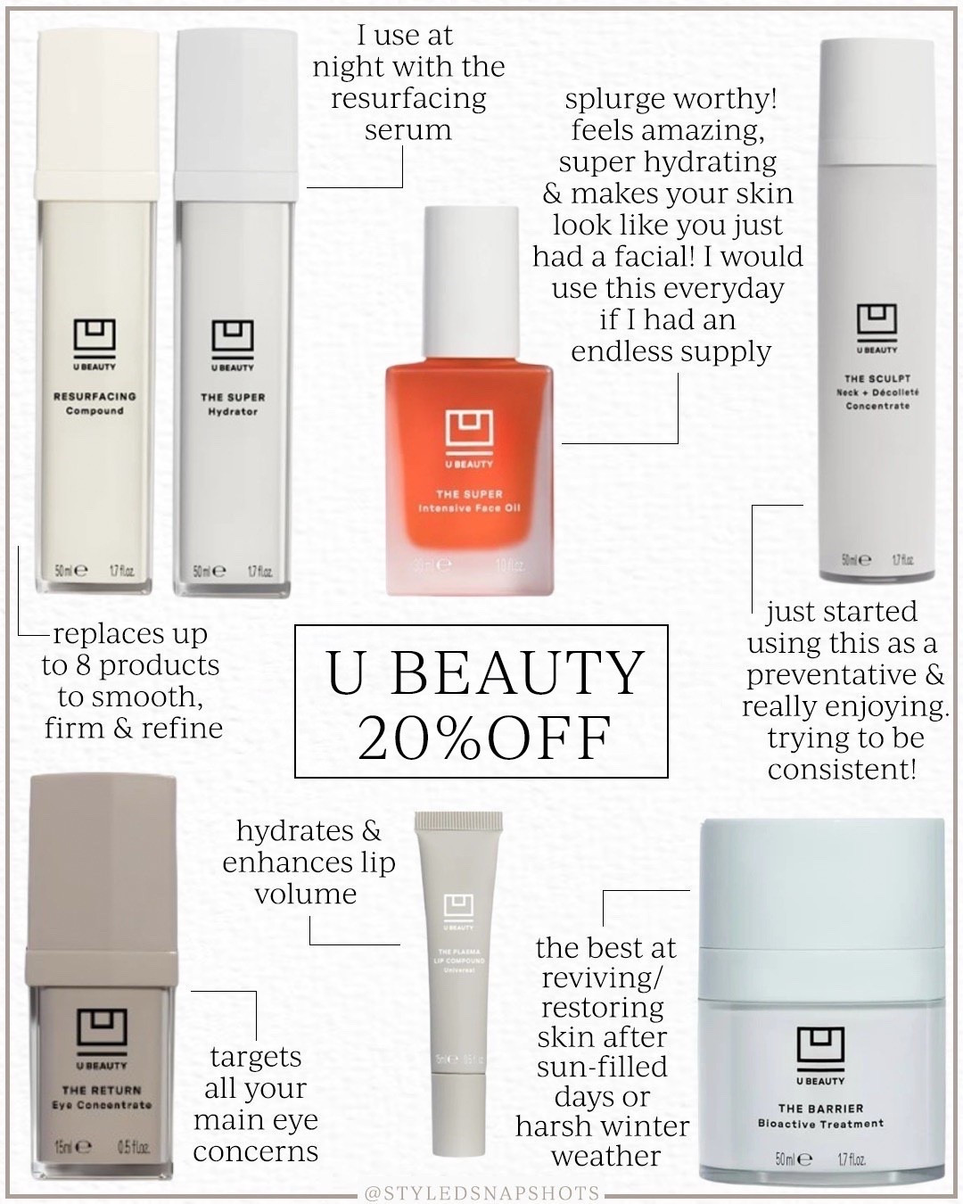 My U Beauty favorites! 20% off sitewide 

#LTKCyberWeek #LTKSaleAlert #LTKBeauty