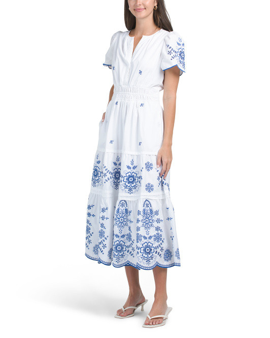 Embroidered Eyelet Maxi Dress | TJ Maxx