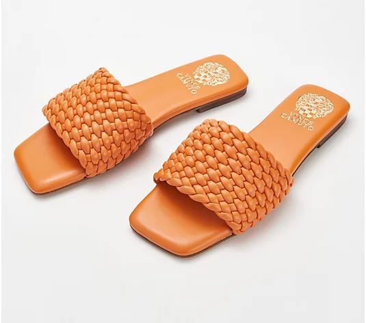 Vince Camuto Leather Quilted Slide Sandals - Arissa - QVC.com | QVC