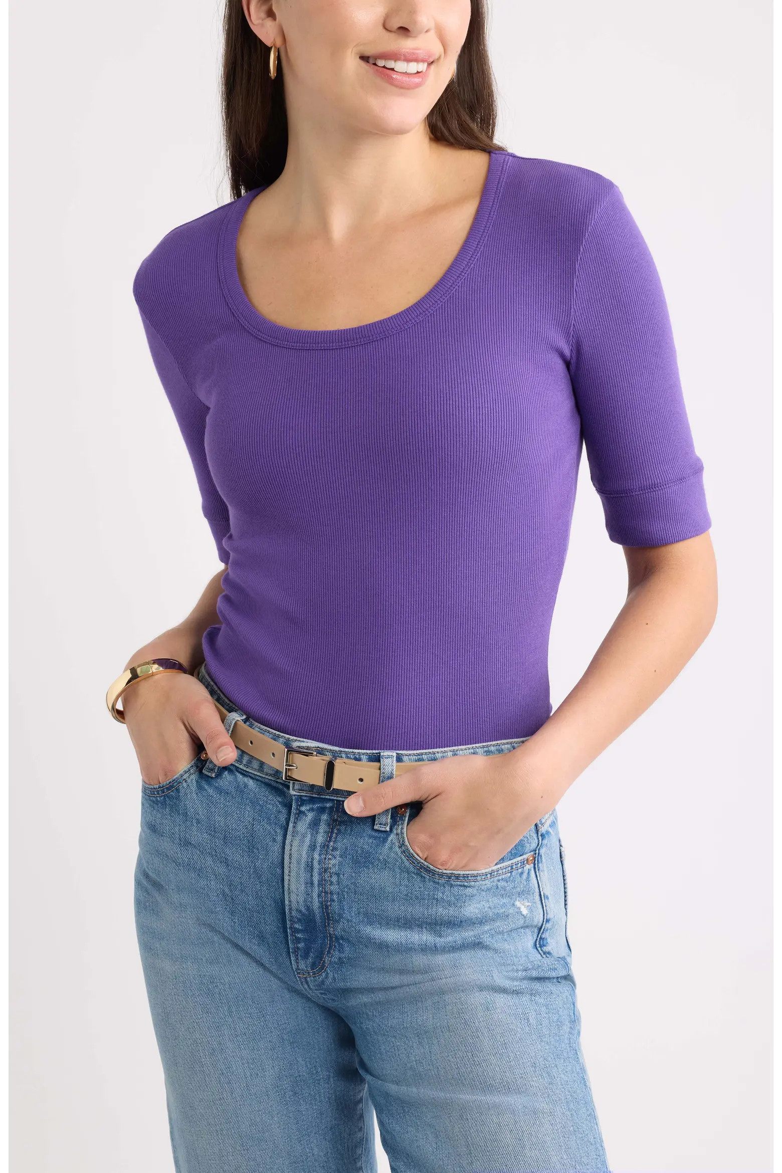Caslon® Scoop Neck Ribbed T-Shirt (Women) | Nordstrom | Nordstrom