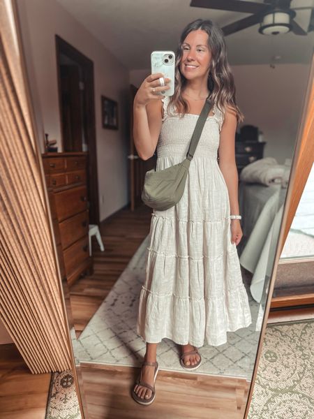 Wearing a size xs in sand in this linen dress. I linked my sandals (brown leather—acorn) and linked the other colors and some other teva sandal styles! 

#LTKFindsUnder100 #LTKFindsUnder50 #LTKStyleTip