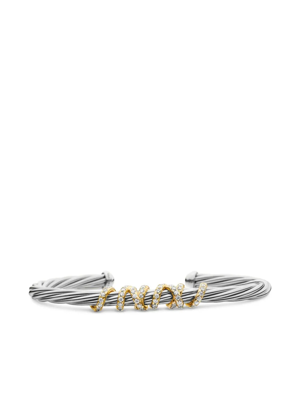 David Yurman 18kt yellow gold and sterling silver Helena Center Station diamond bracelet (4mm) | Farfetch Global