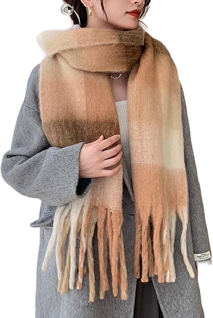 Wander Agio Winter Women Warm Scarf Long Shawl Large Scarves Cold Weather Thick Blanket Scarfs Co... | Amazon (US)