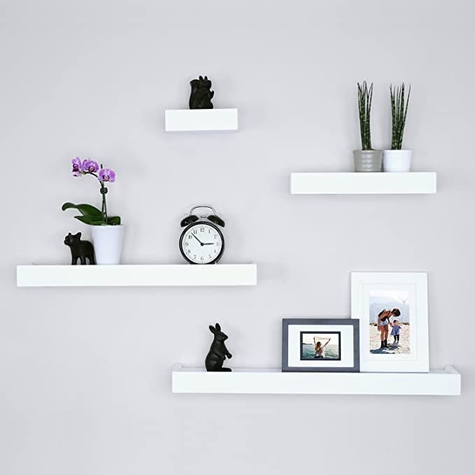 Ballucci Modern Ledge Wall Shelves, Set of 4, White | Amazon (US)