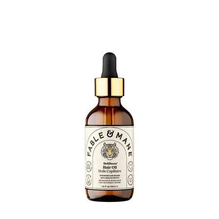 Fable and Mane Hair Oil - HoliRoots Strengthening Serum for Damaged, Frizzy Hair with Ashwagandha, Castor Oil & Scalp Treatment - 1.8FL oz | Walmart (US)