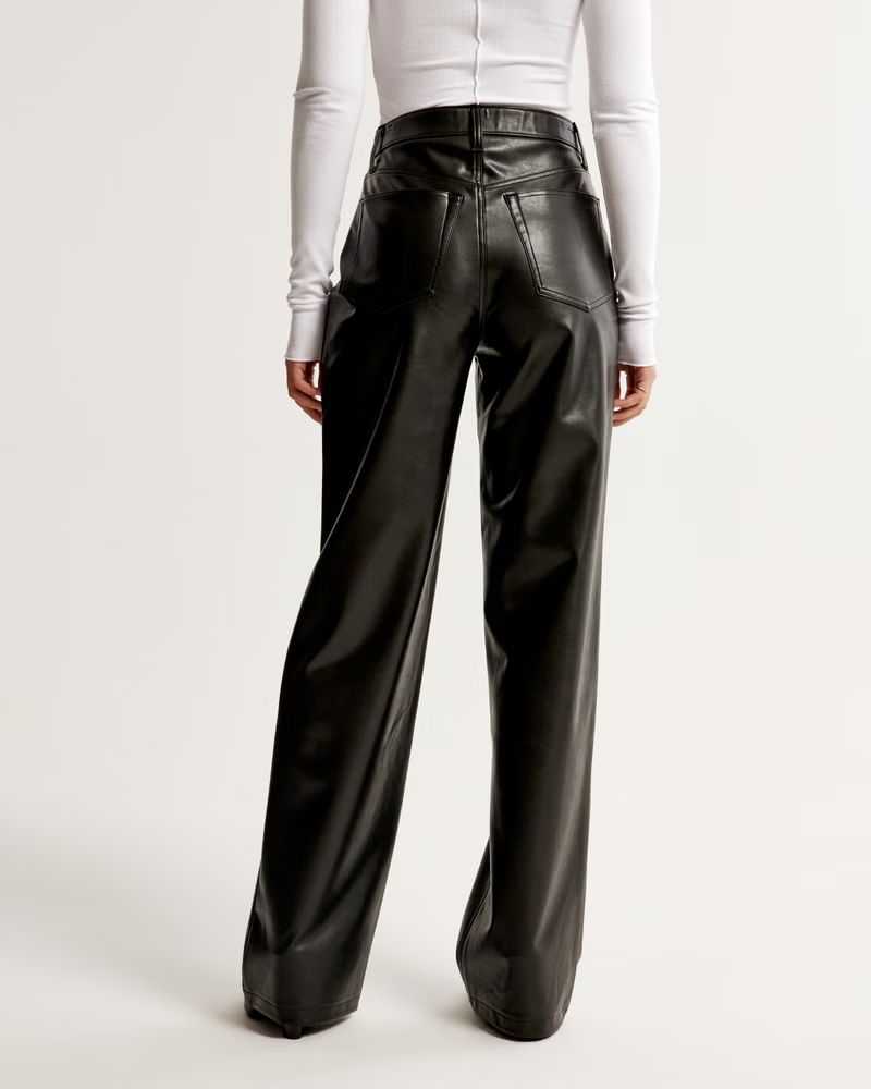 Women's Vegan Leather High Rise Loose Pant | Women's Bottoms | Abercrombie.com | Abercrombie & Fitch (US)