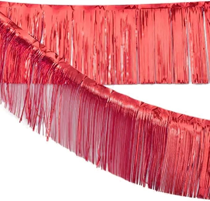 Lucky in Love Bachelorette Decorations - 6 ft Metallic Red Foil Fringe Garland - She Found Her Pe... | Amazon (US)