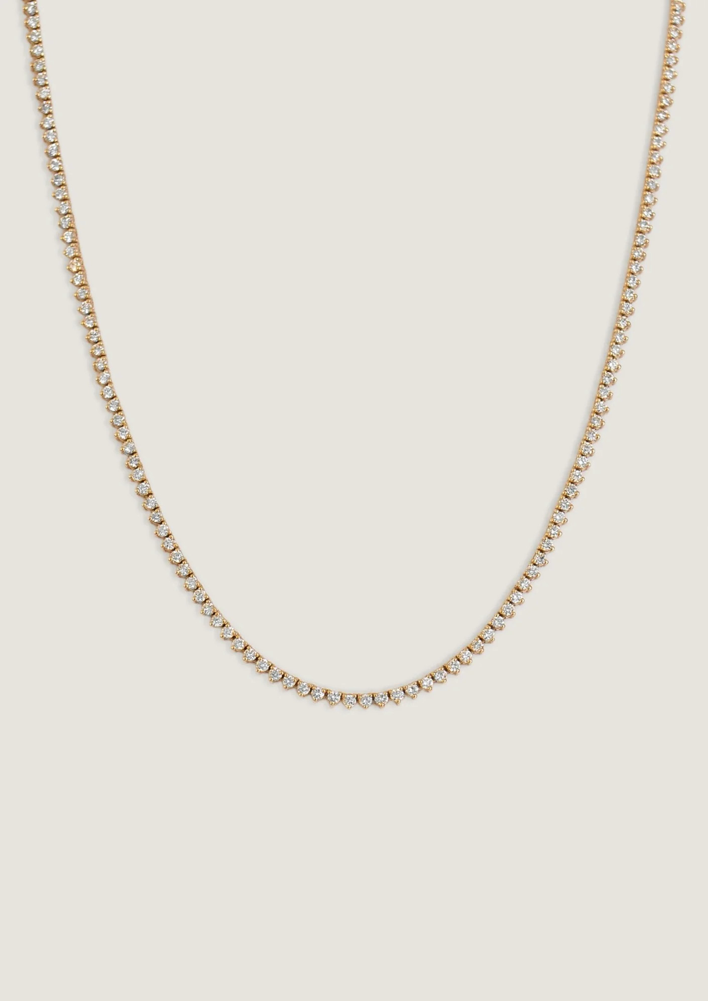 Rachel Three Prong Tennis Necklace Diamond - Kinn | Kinn