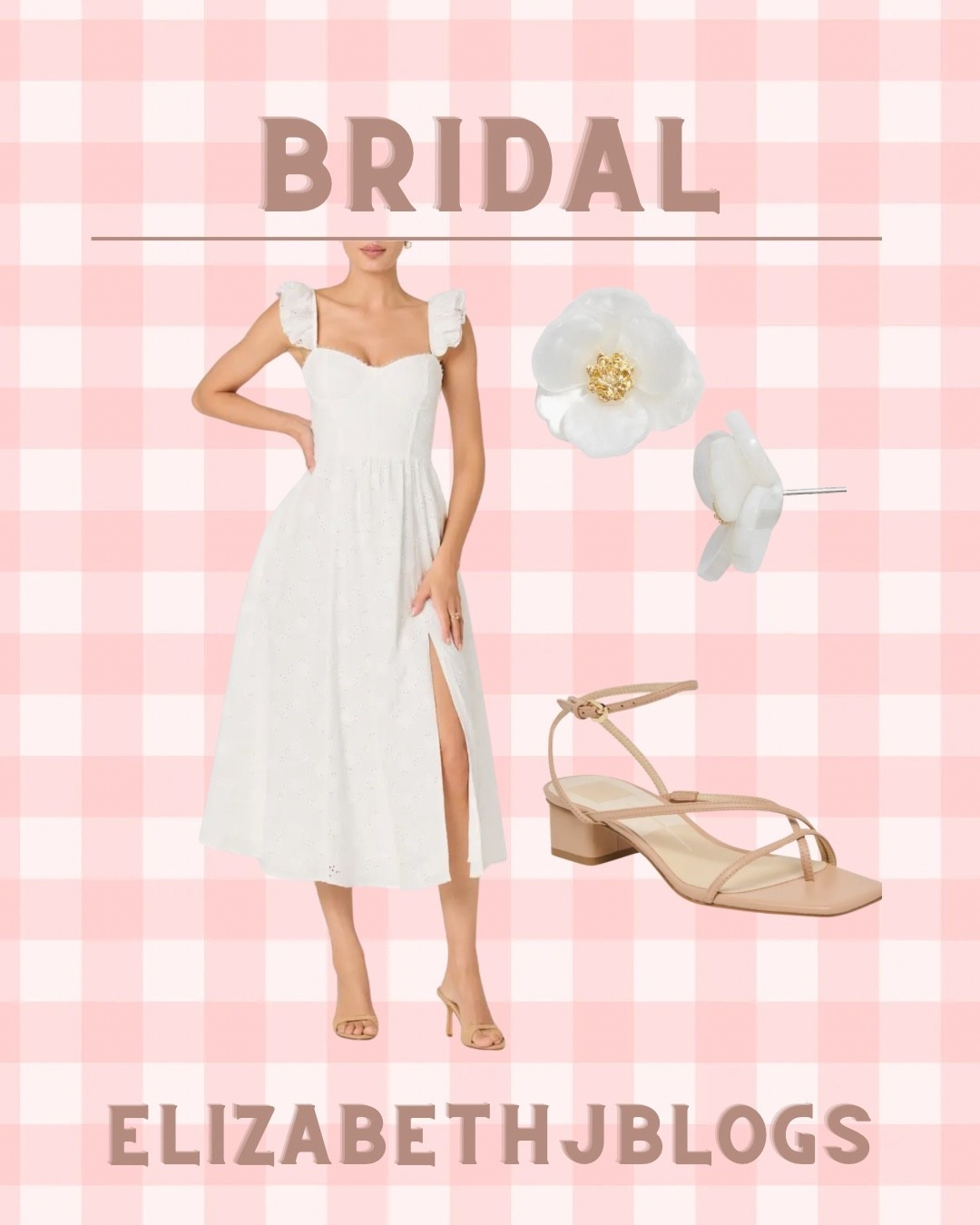 Bridal look. White dress 