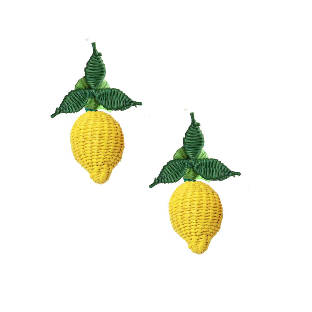 Rattan Lemon Drop Earrings | Neely Phelan