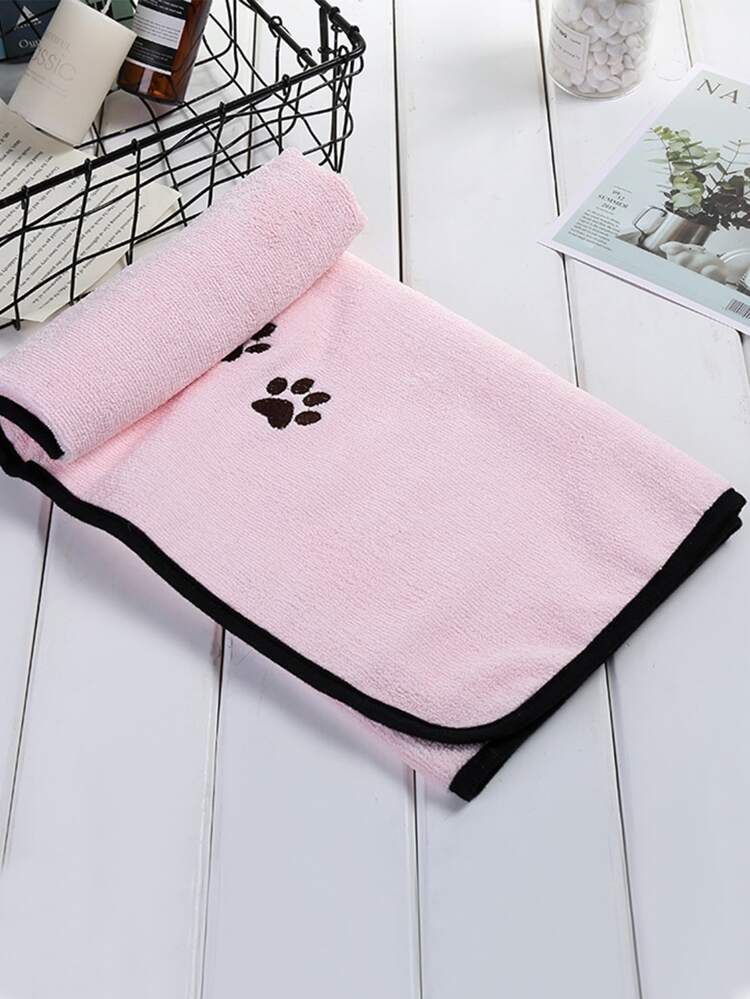 1pc Dog Contrast Binding Bath Towel | SHEIN