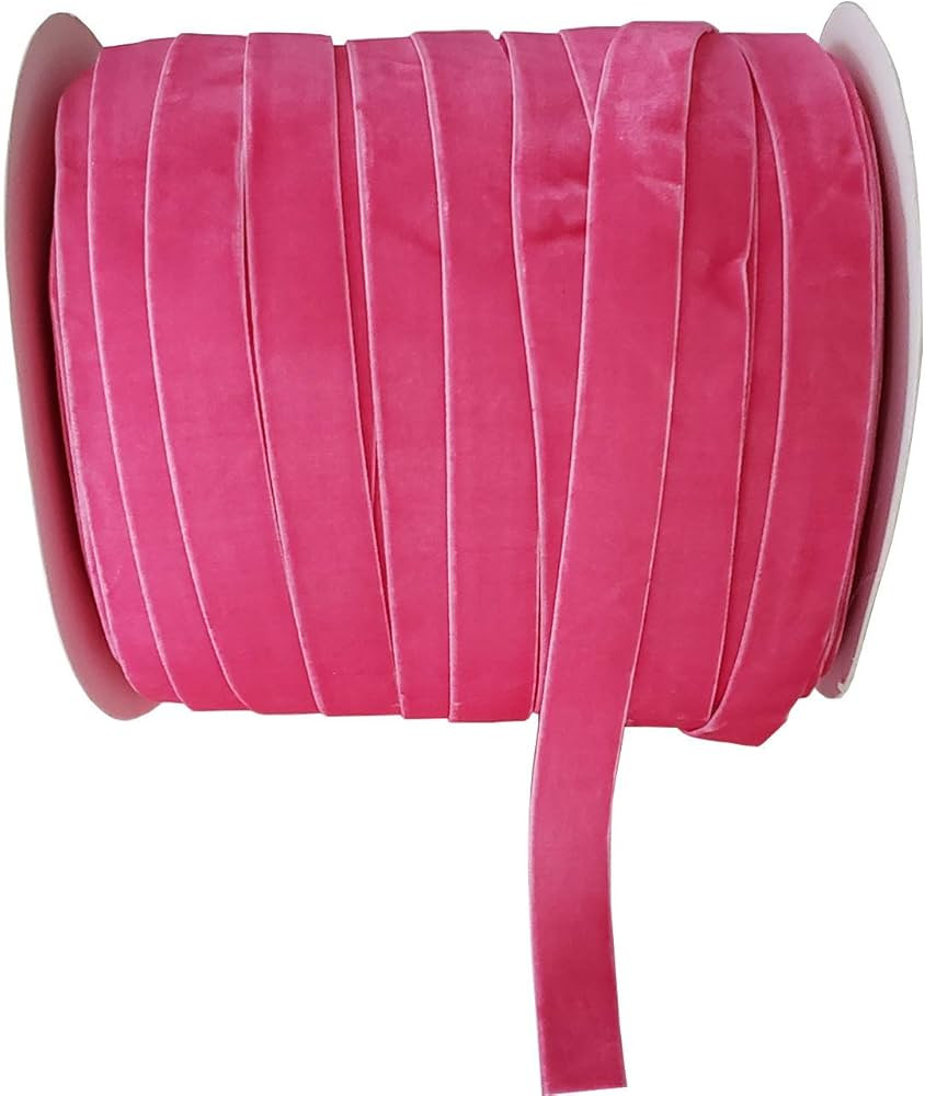 10 Yards Velvet Ribbon Spool (Dark Pink, 5/8") | Amazon (US)