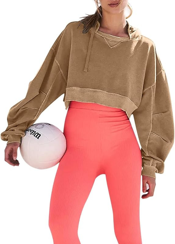 CORECOUTURE Free People Dupes Catch Up Cropped Hoodie Women's Cropped Hoodie with Hood Casual Lon... | Amazon (US)