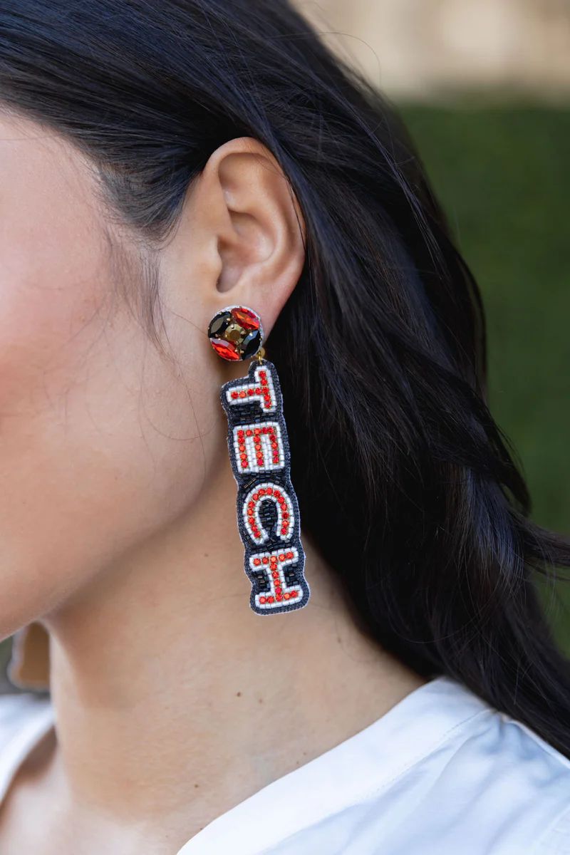 Texas Tech Beaded Drop Earrings | Avara