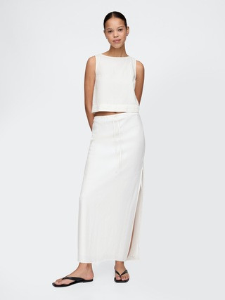 Linen-Blend Midi Skirt | Gap (CA)