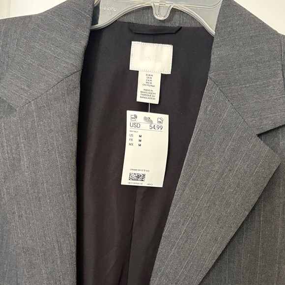 H&M Gray Pinstripe Blazer - Women\u2019s Tailored Notch Lapel | Poshmark