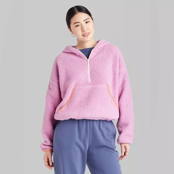 Women's Half-Zip Sherpa Anorak Jacket - Wild Fable™ | Target