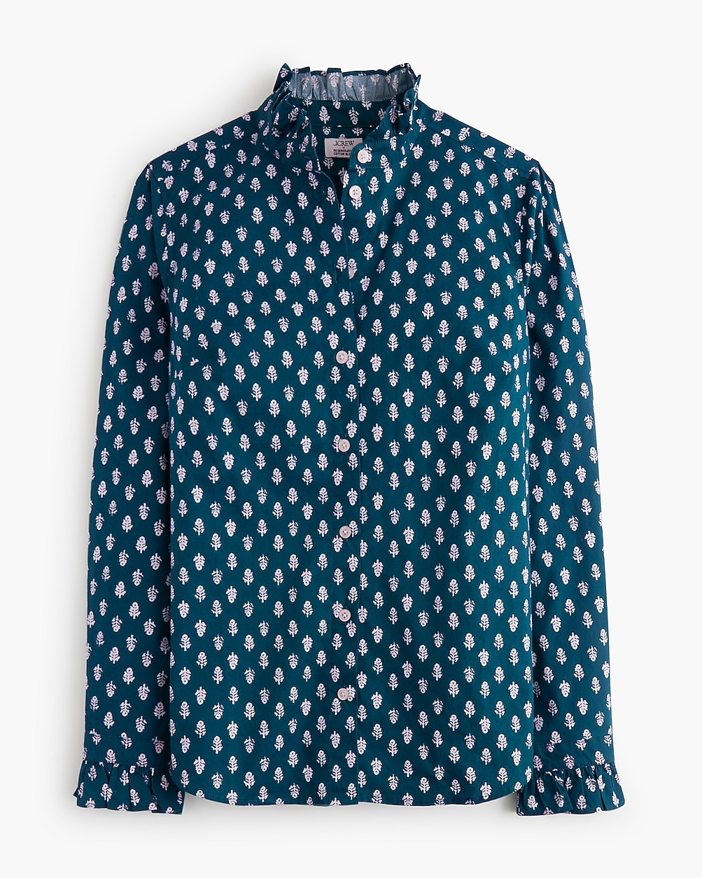 Printed ruffle button-up shirt | J.Crew Factory