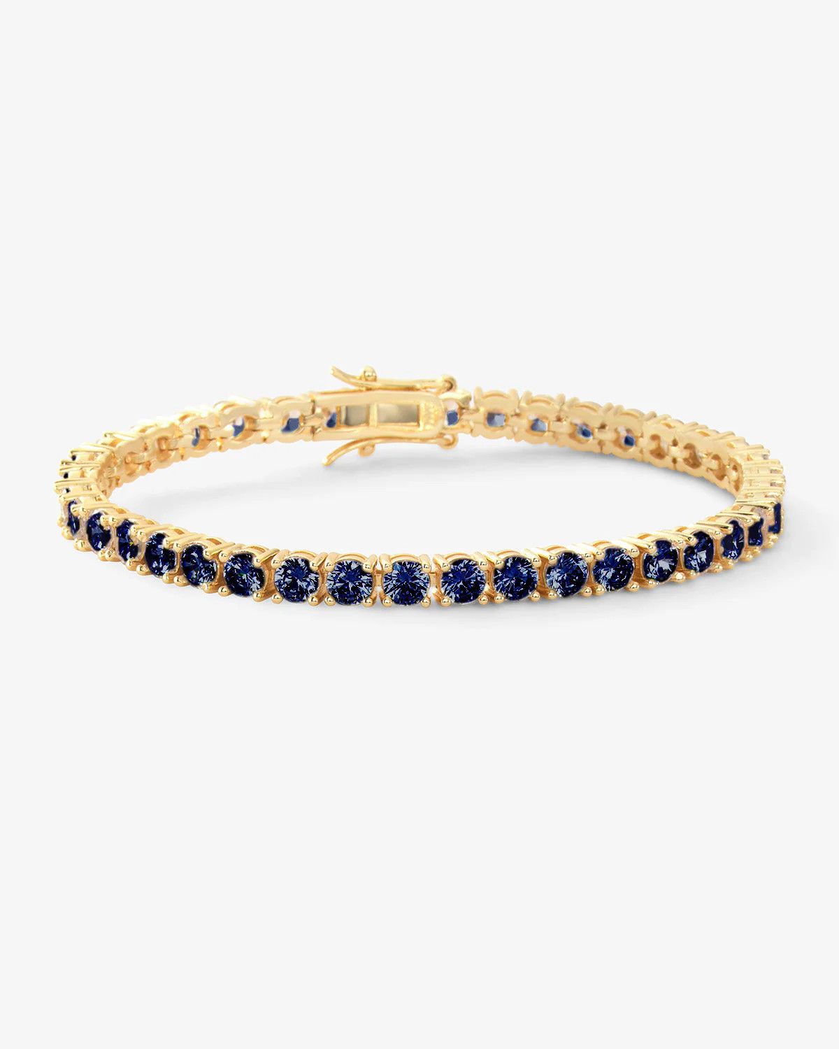 Grand Heiress Tennis Bracelet - Gold|Blue Sapphire Diamondettes | Melinda Maria Jewelry