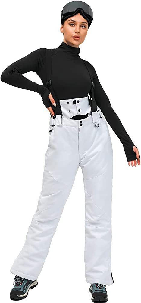 HOUZONIY Bib Snow Pants for Women Waterproof Insulated,Ski Pants with Detachable Powder Skirt and... | Amazon (US)