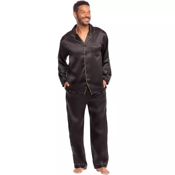 Alexander Del Rossa Men's Satin Button Down Pajama Set | Target