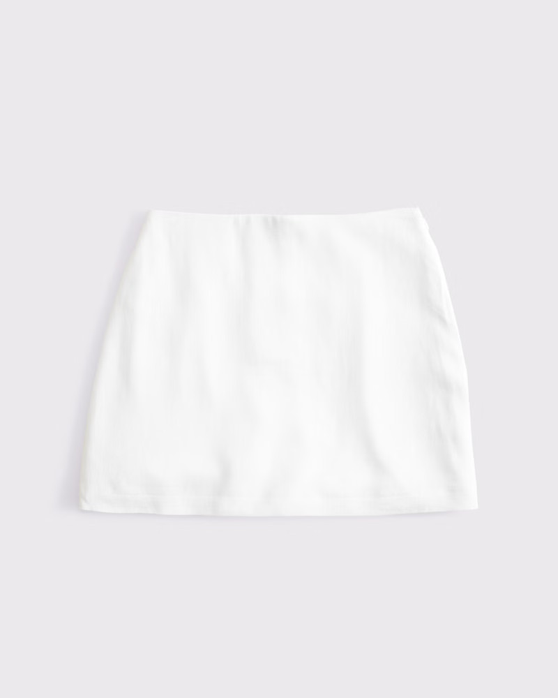 The A&F Scarlett Curve Love Linen-Blend Mini Skort | Abercrombie & Fitch (US)