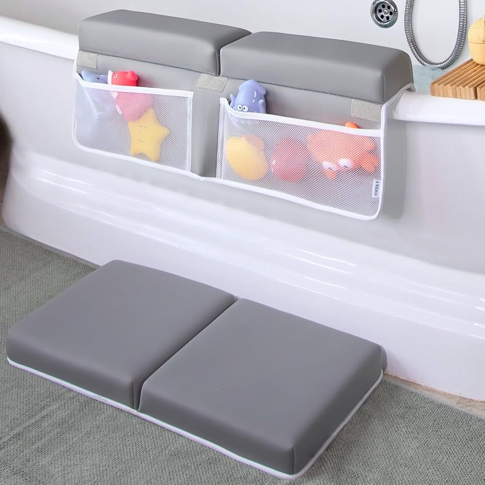 Comfortable Baby Bath Kneeler and Elbow Rest Pad Set - Thickest Bathtub Kneeler Pad with Memory F... | Amazon (US)