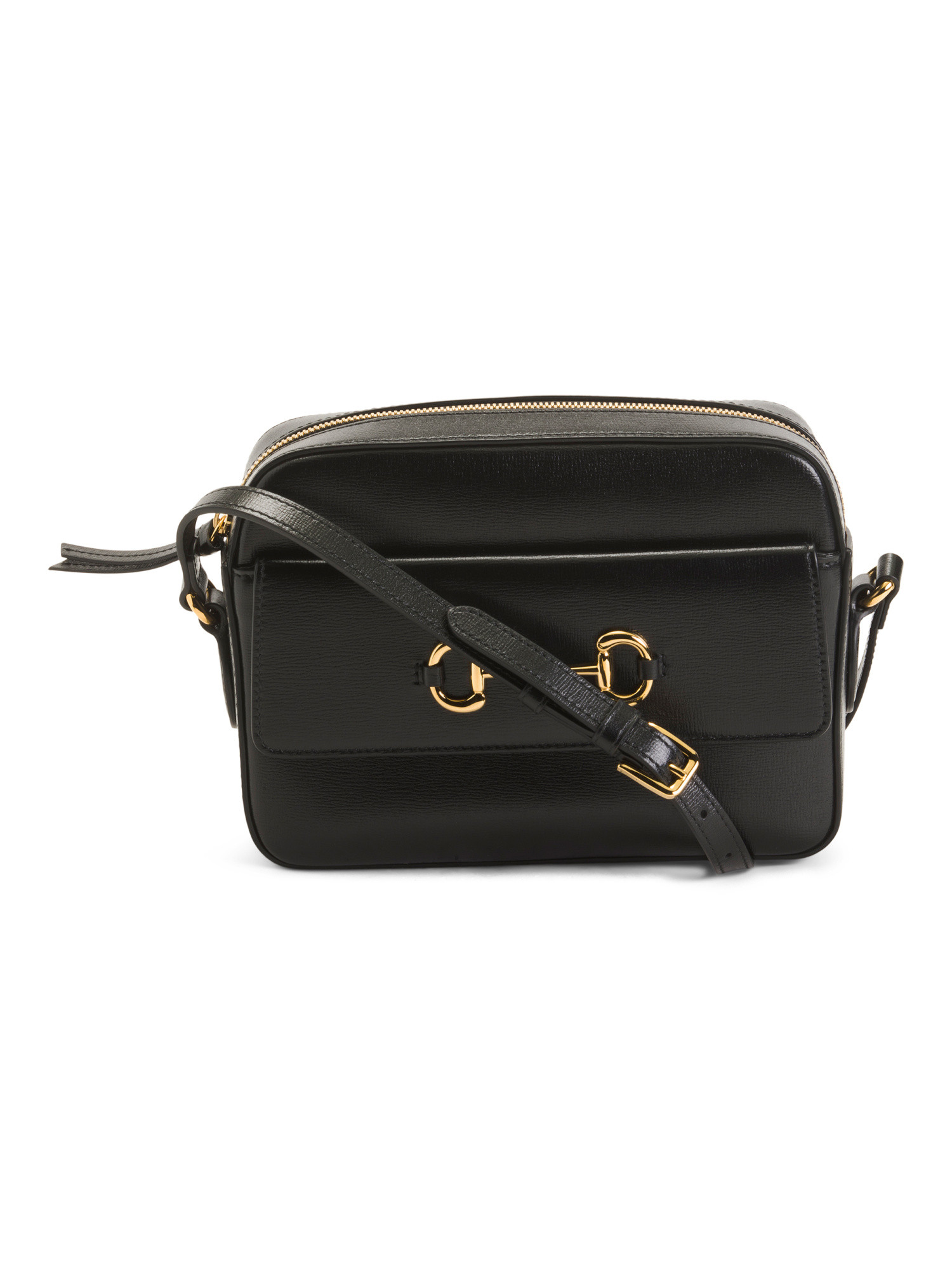 Made In Italy Leather Horsebit Small Shoulder Bag | TJ Maxx