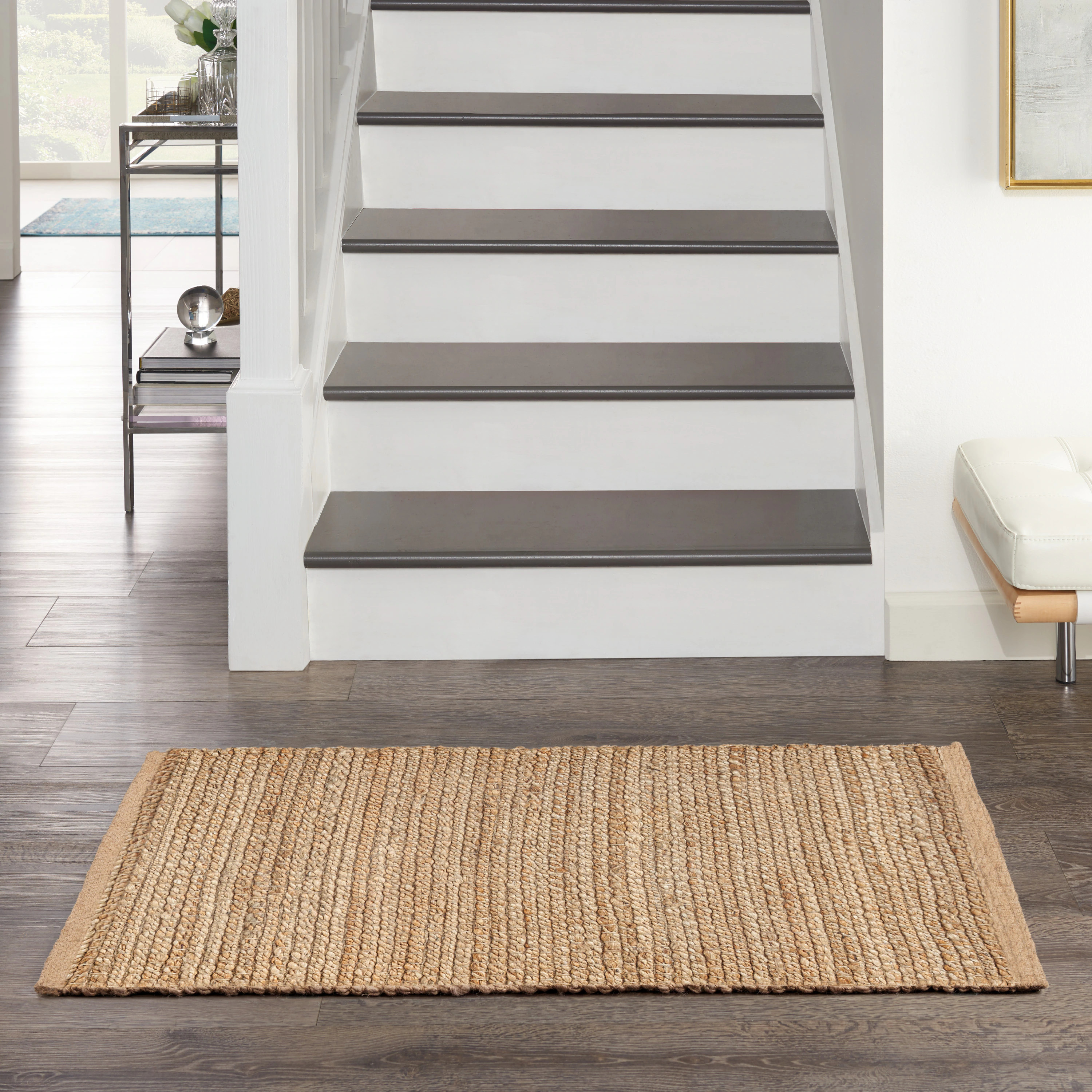 Nourison Natural Jute 2 x 3 (ft) Flatweave Jute Natural Rectangular Indoor Solid Farmhouse/Cottage Area rug in Beige | 099446130747 | Lowe's