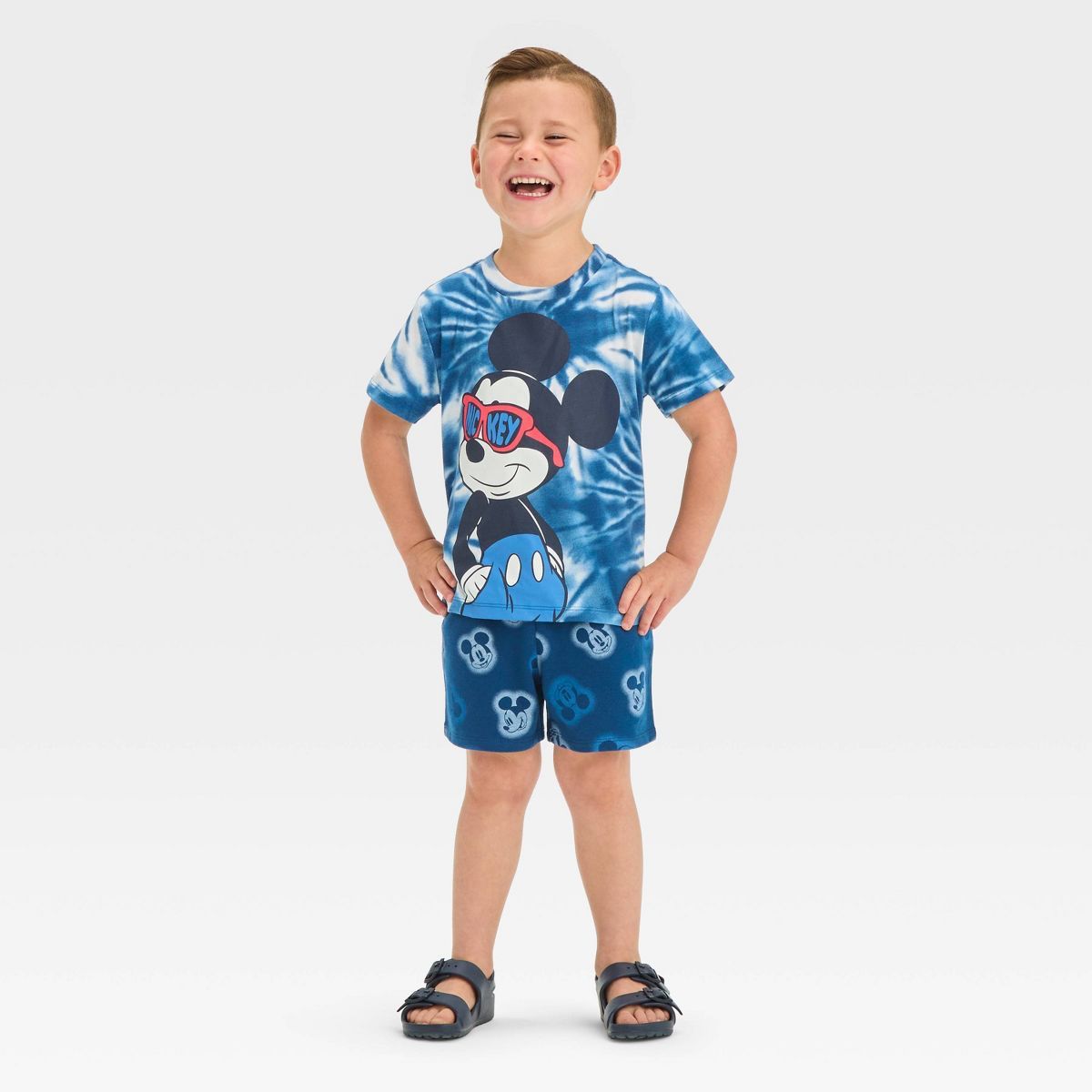 Toddler Boys' Disney Top and Bottom Shorts Set - Navy Blue/White | Target