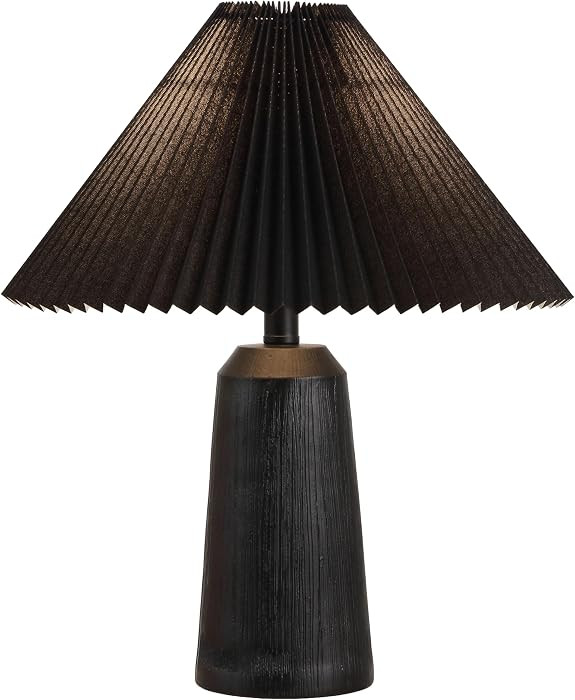 JONATHAN Y 20.5" Black Wood Finish Resin Cylinder Table Lamp Modern Rustic Scandinavian Bedside L... | Amazon (US)