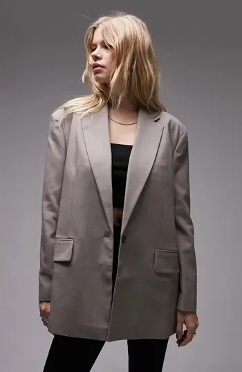 Topshop Tonic Oversize Blazer in Tan at Nordstrom Rack, Size 6 Us (Fits Like 2-4) | Nordstrom Rack