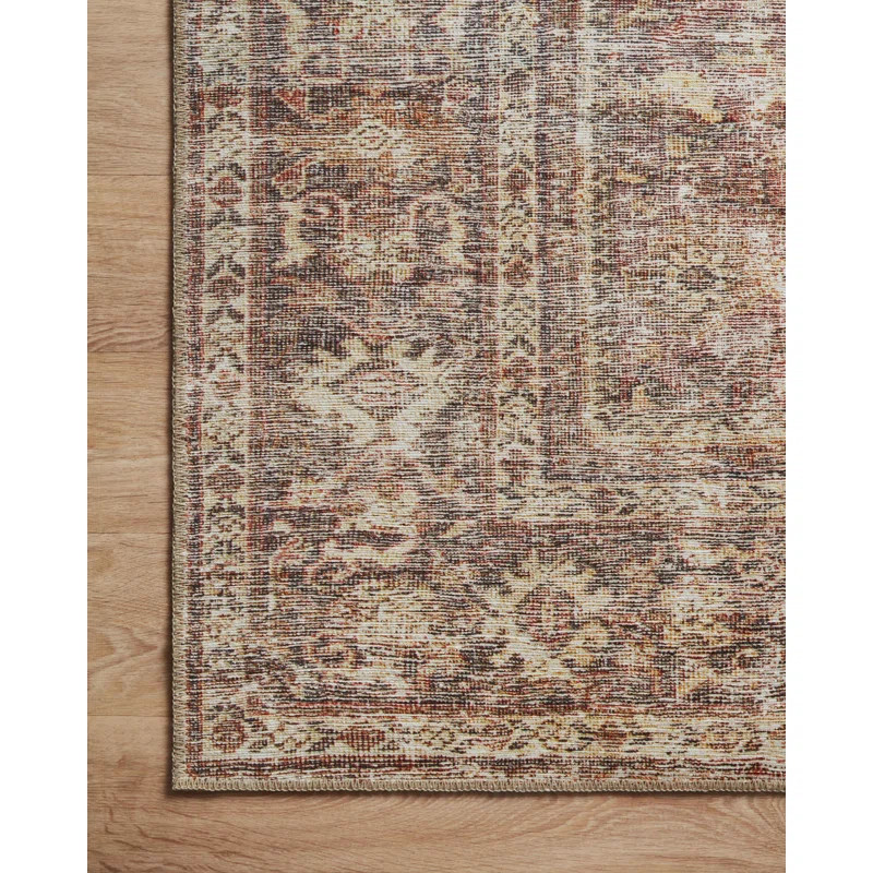 Georgie Oriental Bordeaux/Antique Area Rug | Wayfair North America