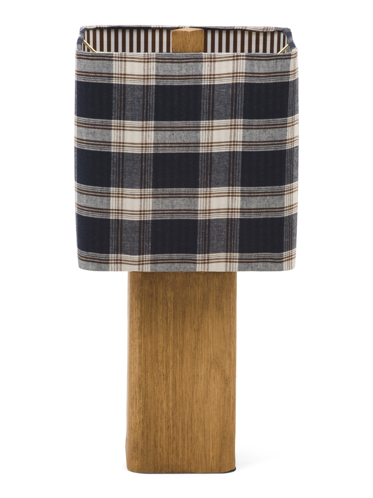 18in Plaid Shade Faux Wood Table Lamp | Lighting | Marshalls | Marshalls