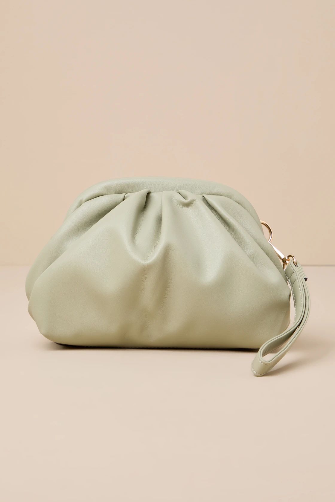Coveted Detail Sage Green Ruched Clutch | Lulus
