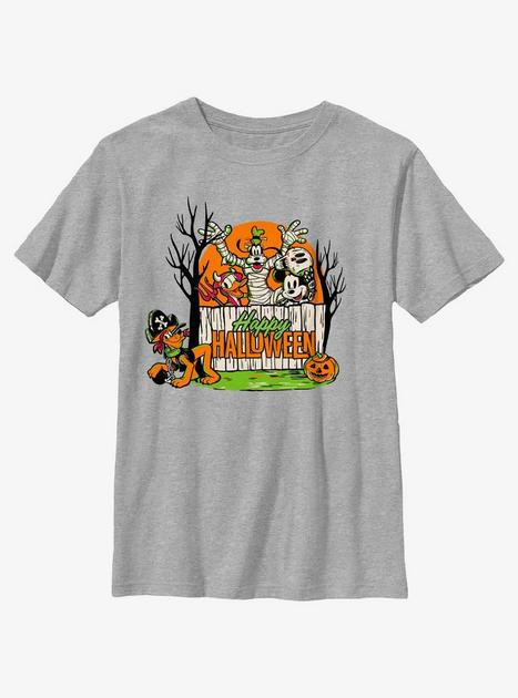 Disney100 Halloween Mickey Mouse Halloween Group Youth T-Shirt | BoxLunch