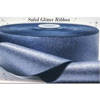 3"" Wide Soft Glitter Sparkle Navy Blue Cheer & Hair Bow Ribbon | Etsy (US)