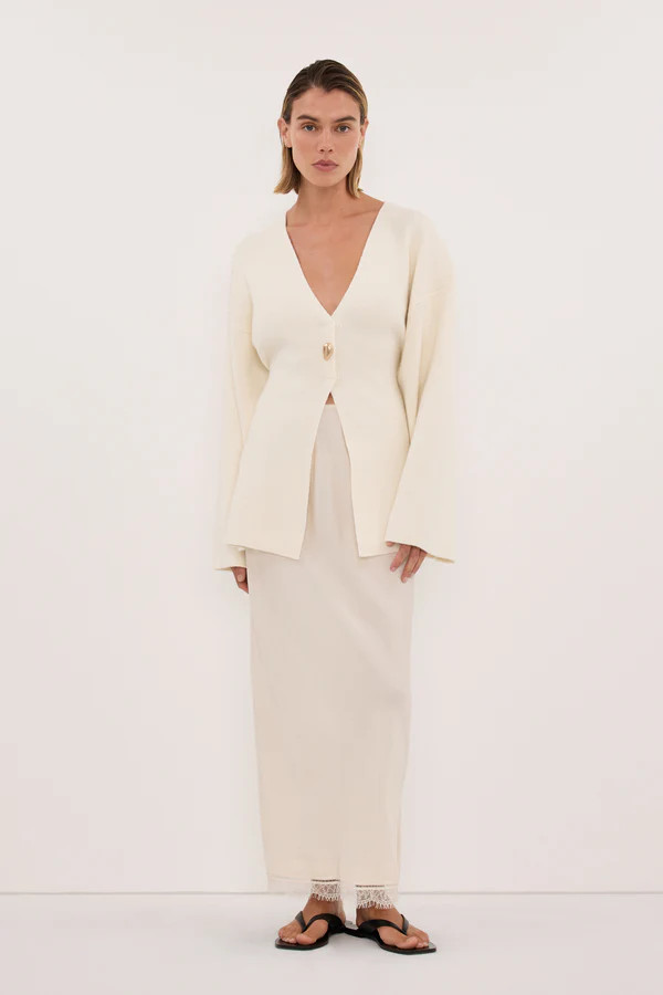 SCOUT CREAM LONG SLEEVE KNIT TOP | DISSH