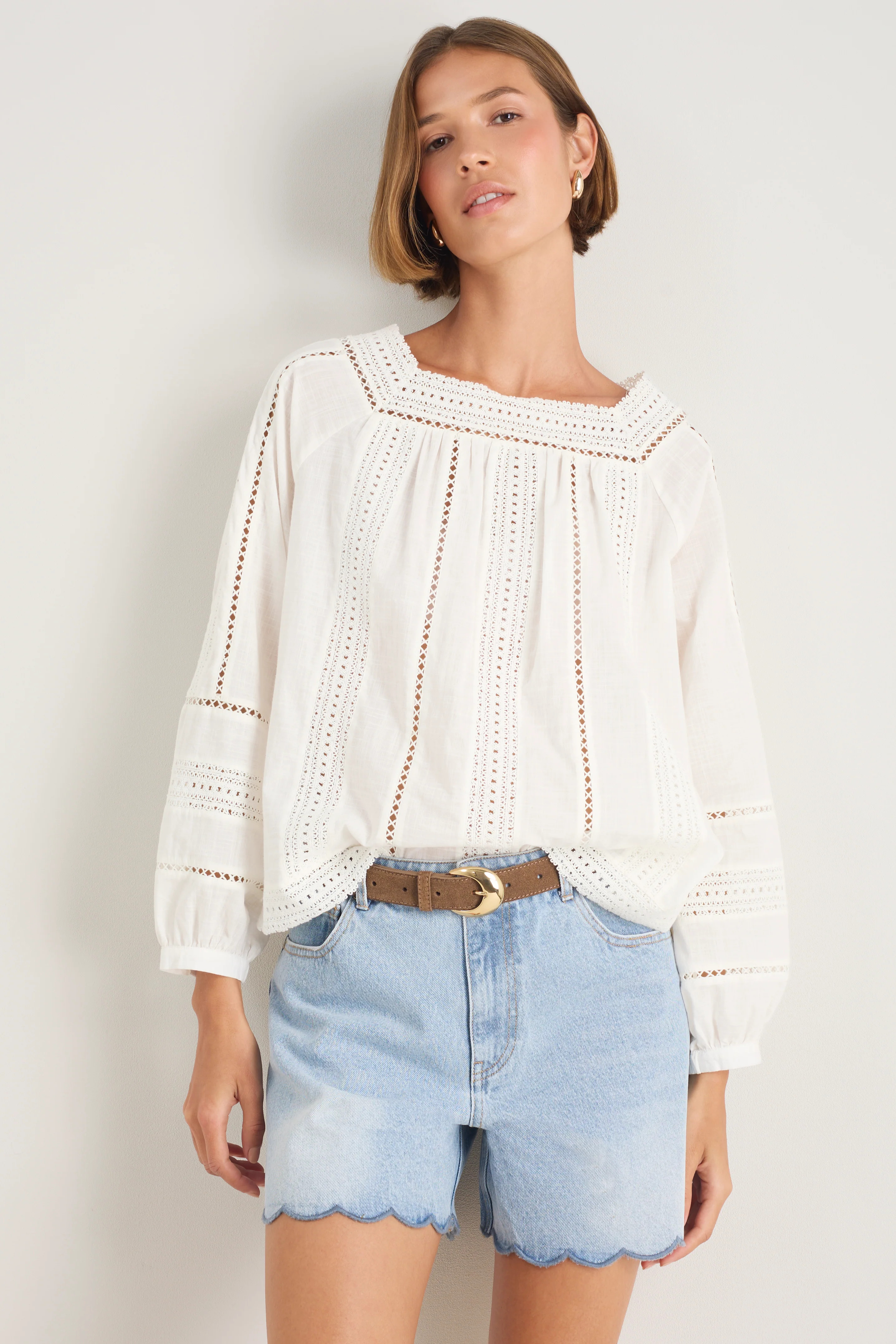 Melody Square Neck Top - Ivory | WYSE London