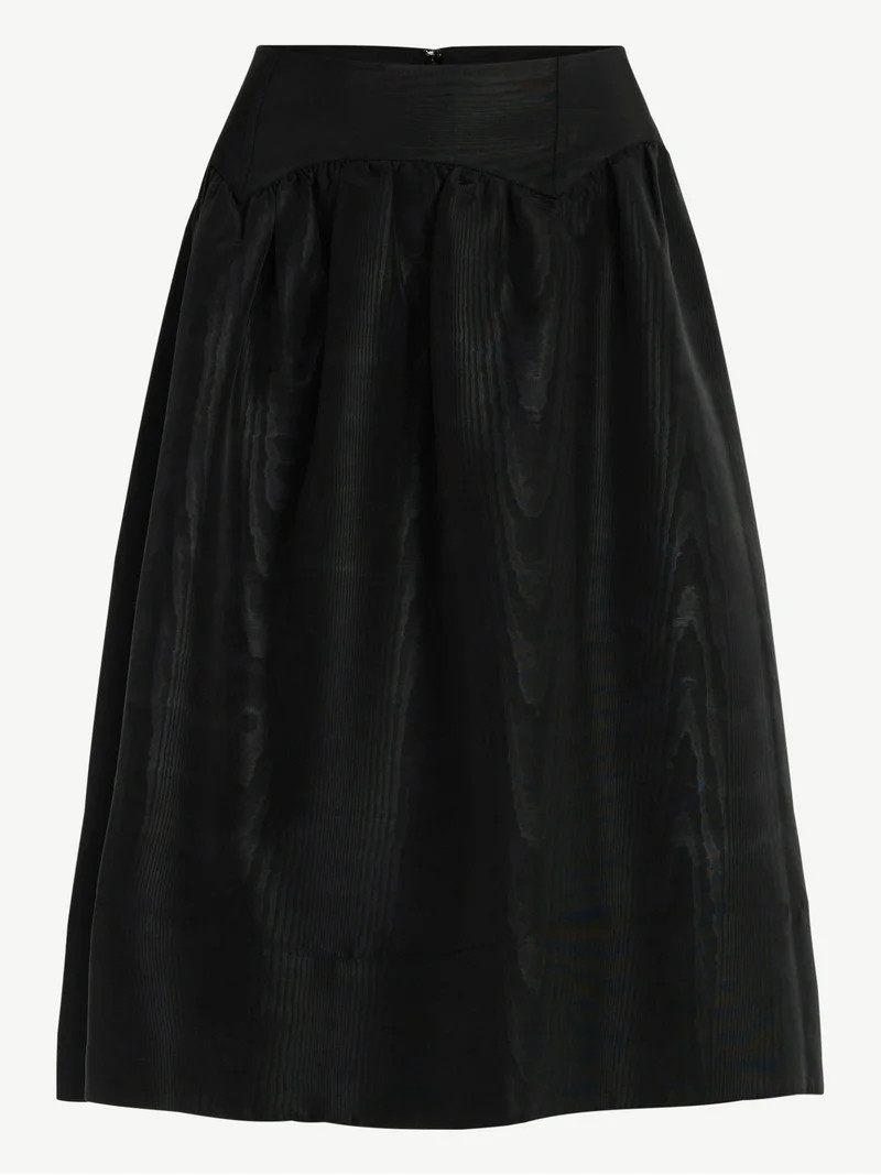 ree Assembly Women's and Women's Plus Shirred Yoke Midi Skirt, Size 0-26 | Walmart (US)