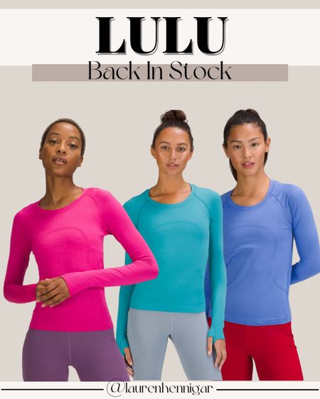 LULU LEMON swiftly tech long sleeves back in stock in LOTS of different colors including sonic pink in ALL SIZES!

#LTKSeasonal #LTKfit #LTKstyletip