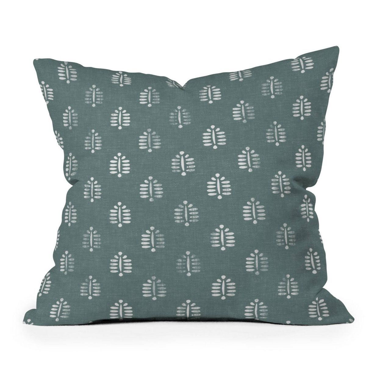 16"x16" Jessica Prout Block Print Ferns Square Throw Pillow Green - Deny Designs | Target