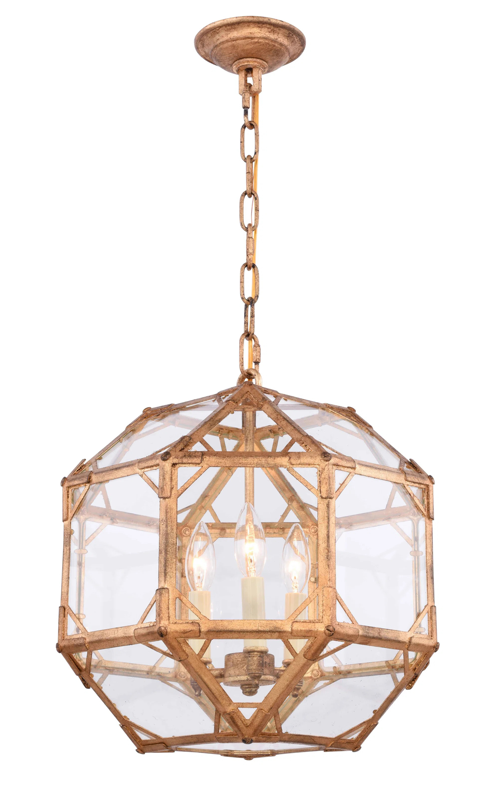 Collins 3 - Light Unique Geometric Chandelier | Wayfair Professional