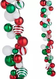 Red & Green Ornament Garland | Belk