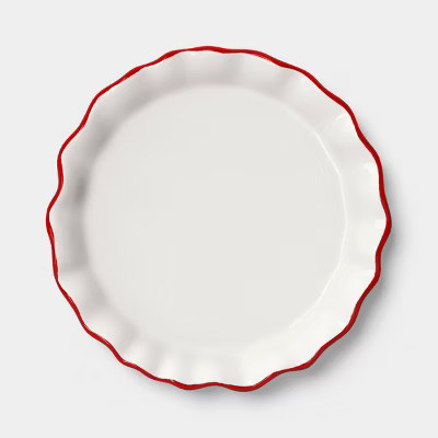6" Valentine’s Stoneware Appetizer Plate Scallop Red - Threshold™ | Target