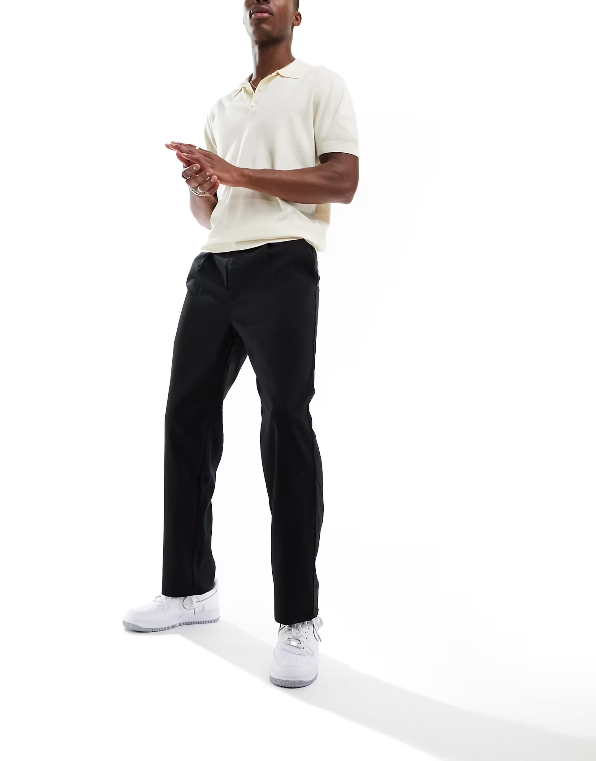 Bershka tailored pleated pants in black | ASOS (Global)