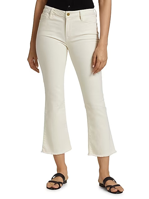 Le Crop Mini Raw-Edge Bootcut Jeans | Saks Fifth Avenue