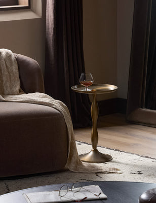 Liseta Round Side Table, Black | Lulu and Georgia 