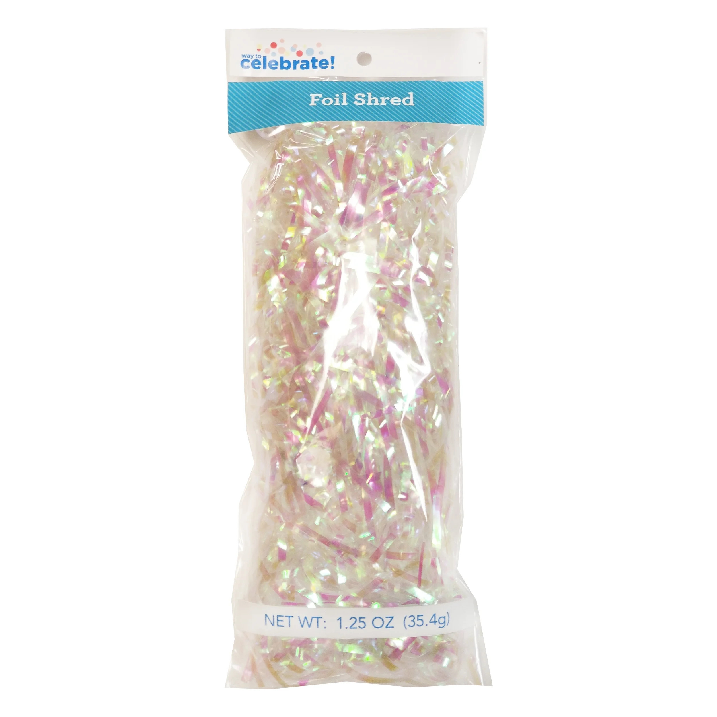 Way to Celebrate 1.25oz White Iridescent Foil Shred | Walmart (US)